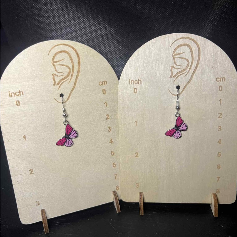 Delicate Pink Butterfly Earrings